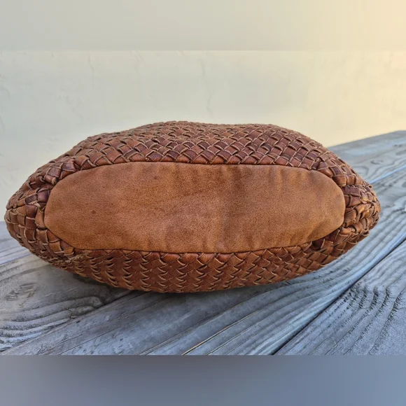 Fossil Vintage Woven Leather Satchel in Cognac Brown - Picture 7 of 9